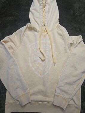 Blauer USA Pullover Hoodie Men's XL Cream Shield Logo Sweatshirt